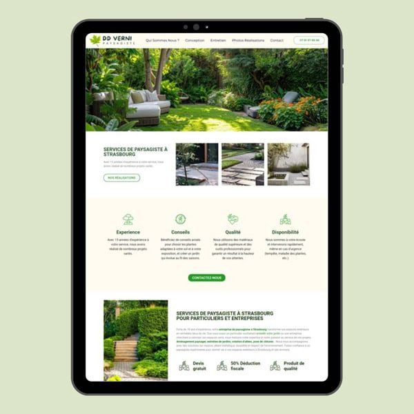 tarifs site internet paysagiste 1200 euro